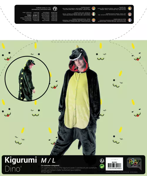 COSTUME KIGURUMI DINO VERT ADULTE – Image 3