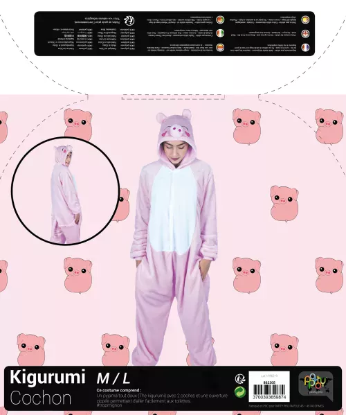 COSTUME KIGURUMI COCHON KAWAI ADULTE – Image 2