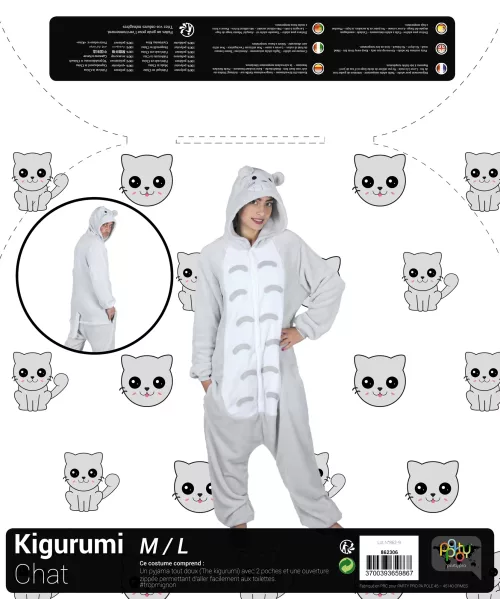 COSTUME KIGURUMI CHAT KAWAI ADULTE – Image 2