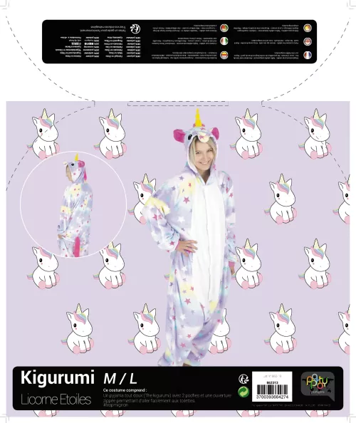 COSTUME KIGURUMI LICORNE AVEC ETOILES ADULTE – Image 3