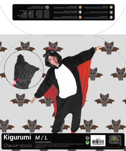 COSTUME KIGURUMI CHAUVE SOURIS ADULTE – Image 2