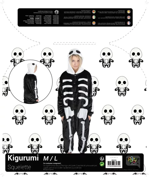 COSTUME KIGURUMI SQUELETTE ADULTE – Image 3