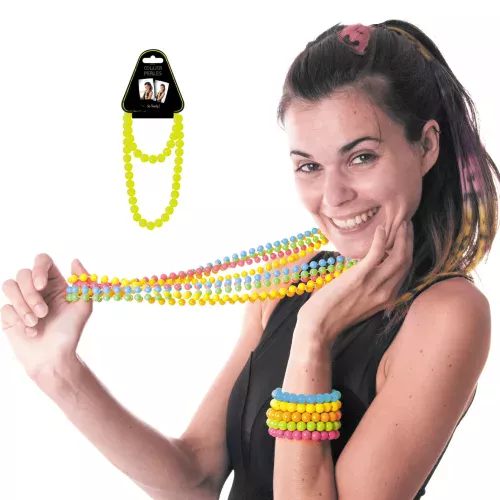 COLLIER PERLES JAUNE