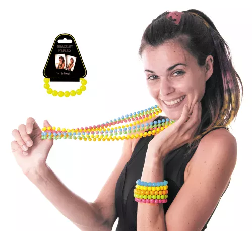 BRACELET PERLES JAUNE