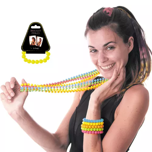 BRACELET PERLES JAUNE