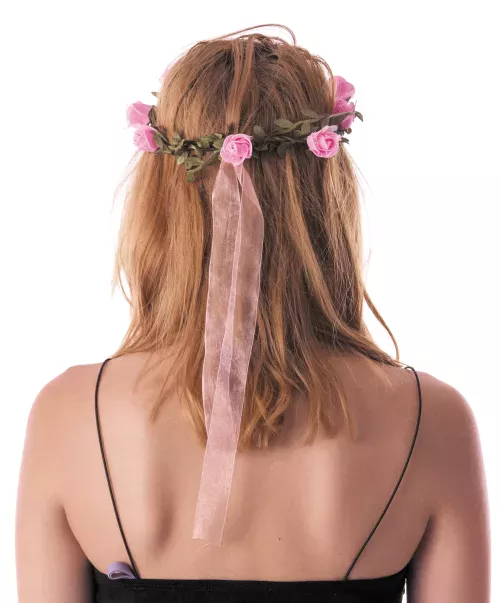 COURONNE DE FLEURS ROSES – Image 2