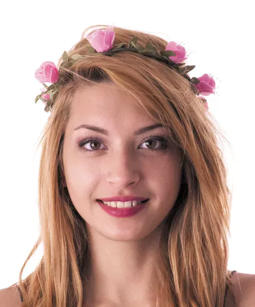 COURONNE DE FLEURS ROSES – Image 3
