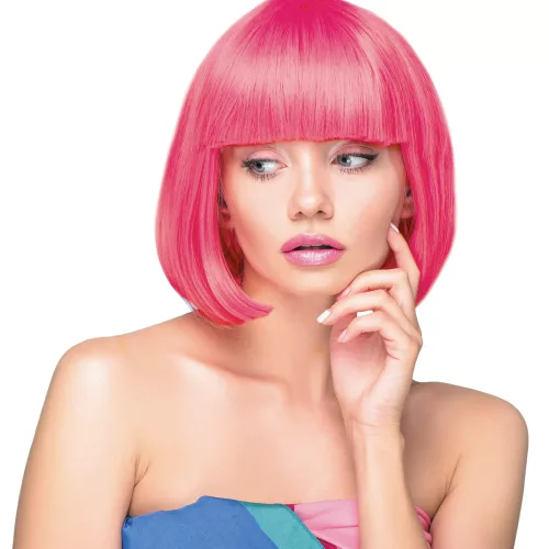 PERRUQUE CABARET ROSE NEON