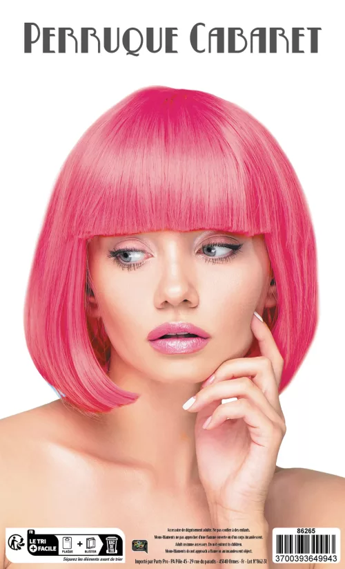 PERRUQUE CABARET ROSE NEON – Image 2