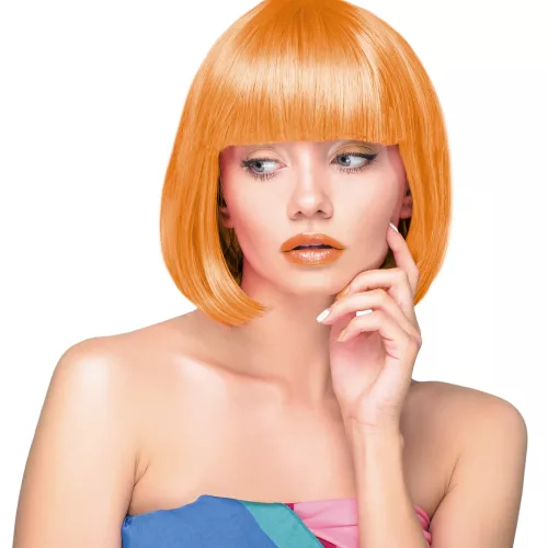 PERRUQUE CABARET ORANGE  NEON