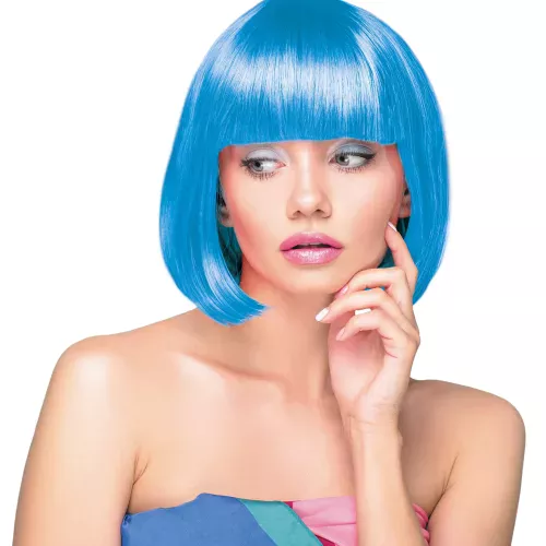 PERRUQUE CABARET TURQUOISE NEON