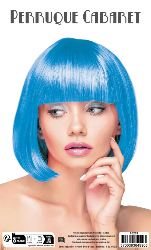 PERRUQUE CABARET TURQUOISE NEON – Image 2