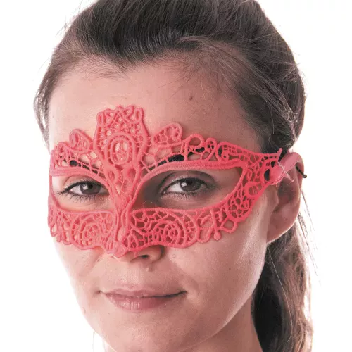 LOUP TISSU DENTELLE ROSE FLUO
