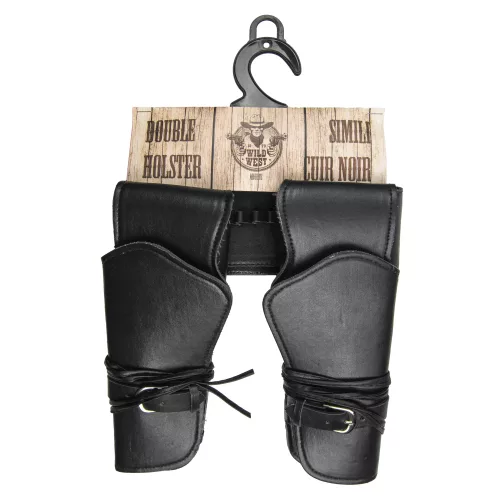 DOUBLE HOLSTER SIMILI CUIR NOIR ADULTE – Image 4
