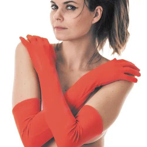GANTS LONGS ROUGES 56CM