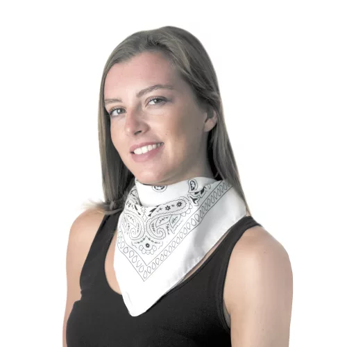 BANDANA BLANC,WHITE BANDANA - 53*53CM - 100% coton
