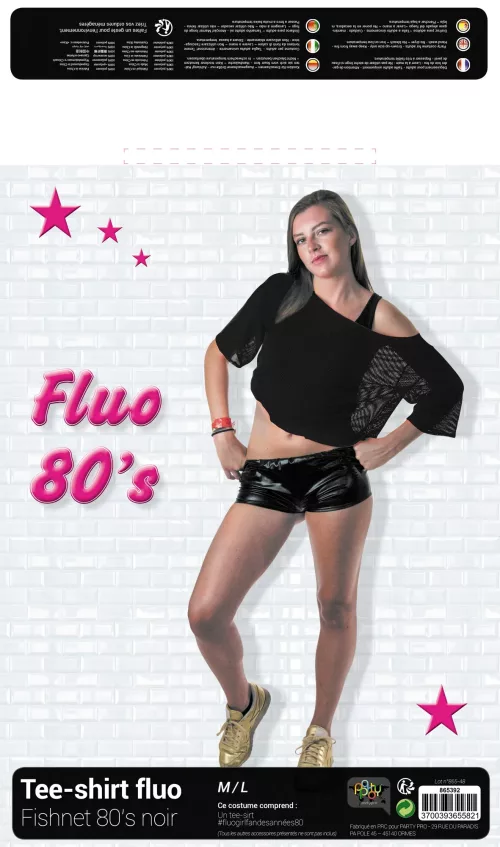 TEE-SHIRT FISHNET 80'S NOIR – Image 3