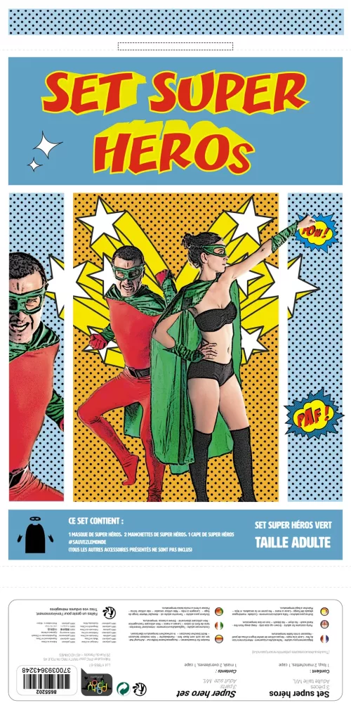 SET SUPER HEROS VERT 3PCS – Image 2