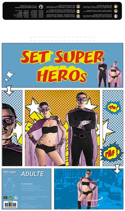 SET SUPER HEROS VIOLET 3PCS – Image 2