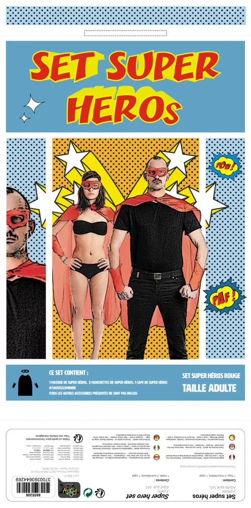 SET SUPER HEROS ROUGE 3PCS – Image 2