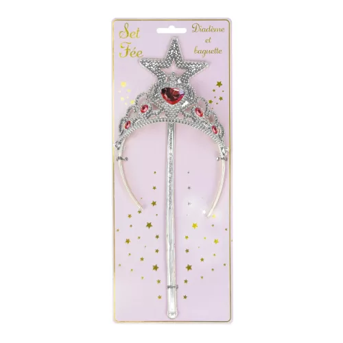SET FEE DIADEME + BAGUETTE ARGENTE – Image 2