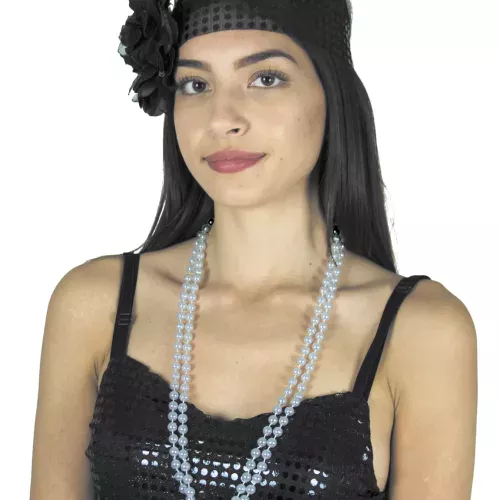 COLLIER PERLES ARGENTEES
