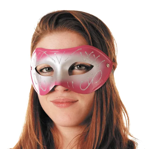 MASQUE VENITIEN ROSE ET ARG.