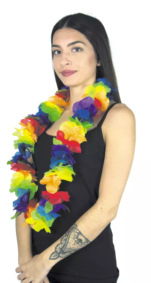 COLLIER RAINBOW GROSSES FLEURS