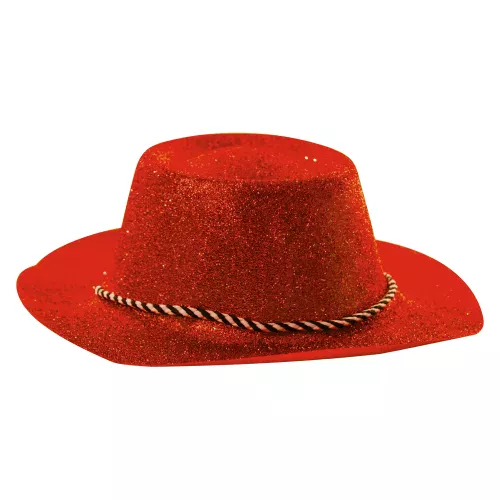 CHAPEAU COWBOY PAILLETTE ROUGE