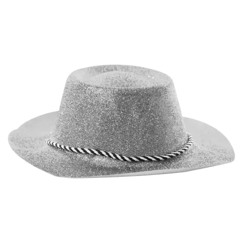 CHAPEAU COWBOY PAILLETTE ARGENT