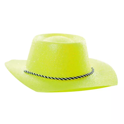 CHAPEAU COWBOY PAILLETTE JAUNE