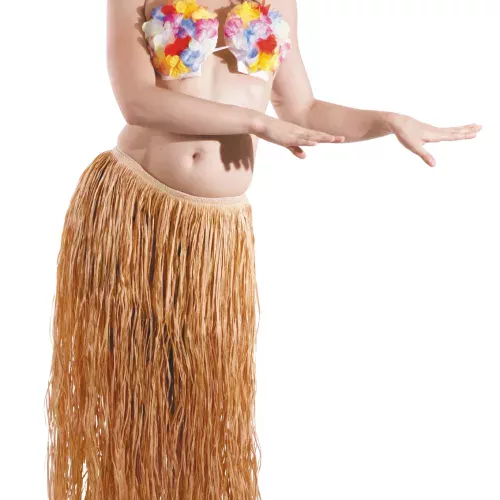 JUPE HAWAI RAFFIA NATUREL 80CM