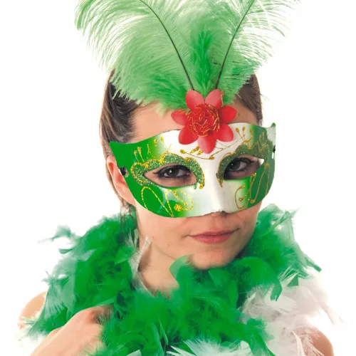 MASQUE VENITIEN PLUME VERT
