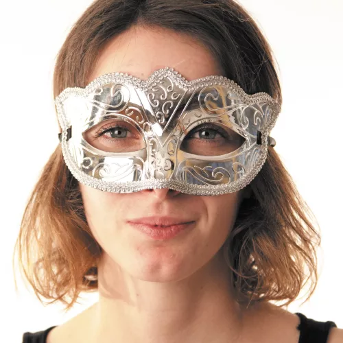 MASQUE CARNAVAL ARGENT METALLISE