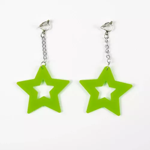 BOUCLES D'OREILLES NEON STAR X2 VERT