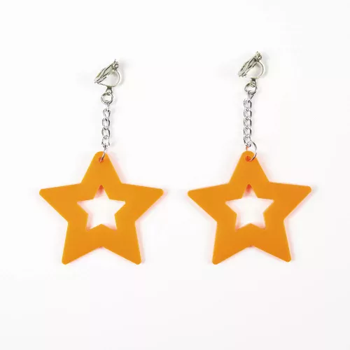 BOUCLES D'OREILLES NEON STAR X2 ORANGE
