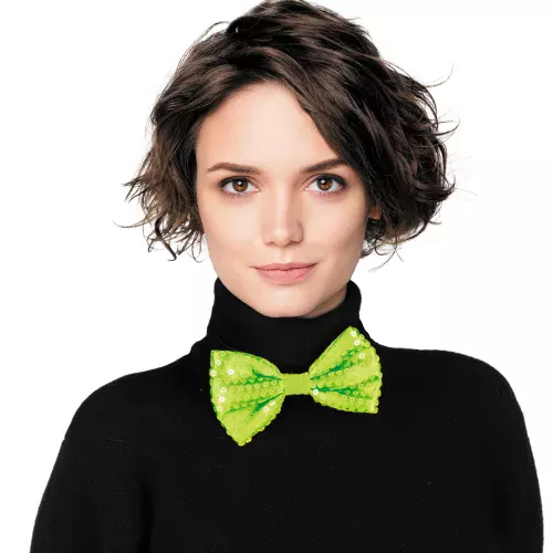 NOEUD PAPILLON SEQUIN NEON VERT