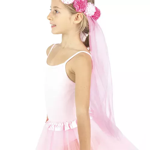 COURONNE DE FLEUR AVEC VOILE