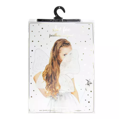 SET FEE PAILLETTE ARGENT ENFANT – Image 2