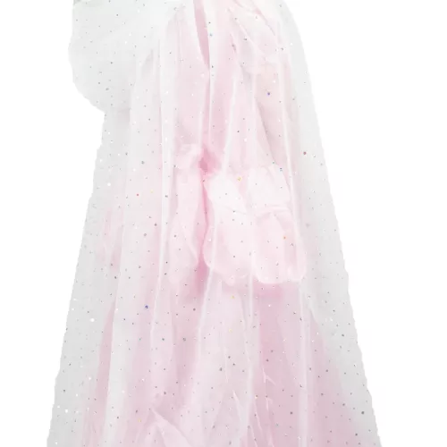 CAPE PRINCESSE PLUME BLANCHE ET ARGENT ENFANT