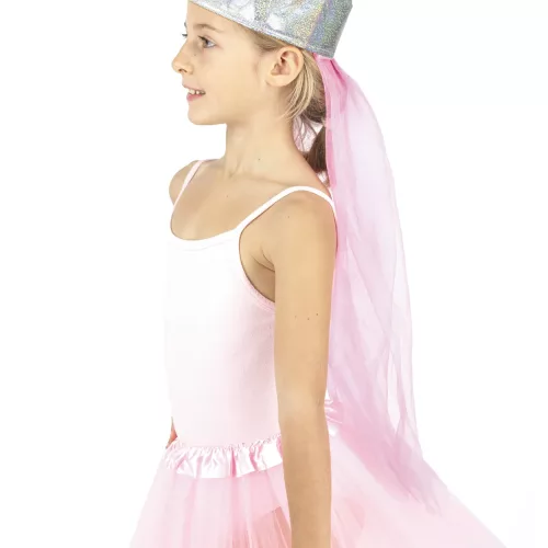 COURONNE DE PRINCESSE AVEC VOILE LUXE ENFANT
