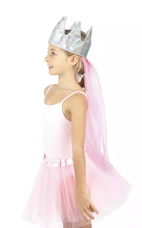 COURONNE DE PRINCESSE AVEC VOILE LUXE ENFANT