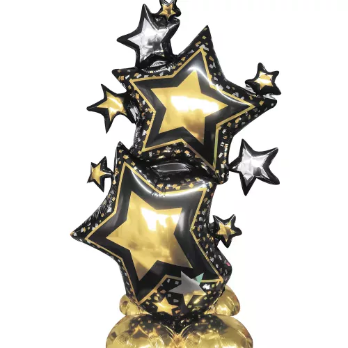 BALLON MYLAR ETOILES ET FOIL GOLD