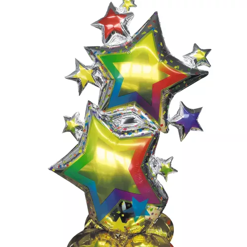 BALLON MYLAR ETOILES ET FOIL MULTICOLORE