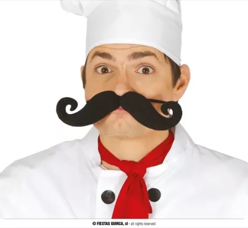 MOUSTACHE AVEC ÉLASTIQUE 21.5 CMS