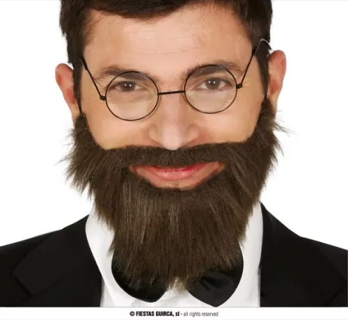 BARBE ET MOUSTACHE NOIR AVEC BANDE ÉLASTIQUE