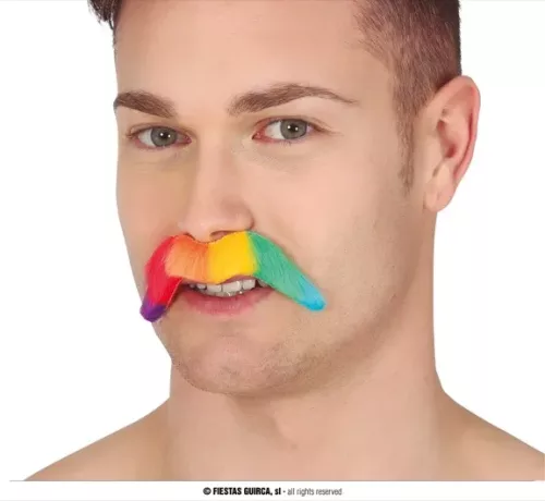 MOUSTACHE ARC-EN-CIEL 10 CMS – Image 2