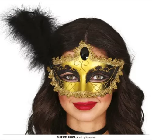 LOUP OR/NOIR AVEC PLUME