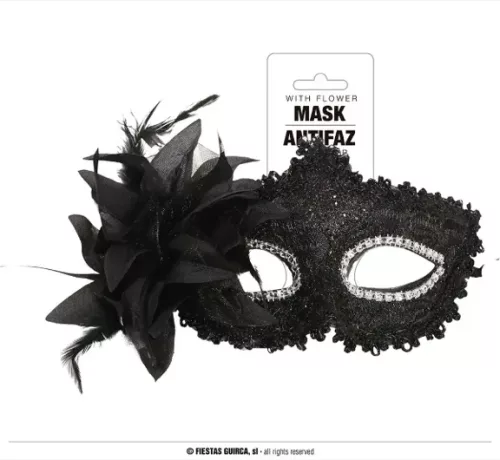 LOUP NOIR AVEC FLEUR