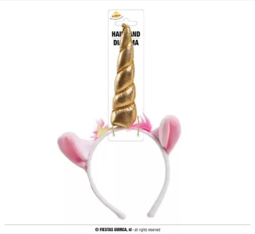 DIADEME UNICORNE DORE